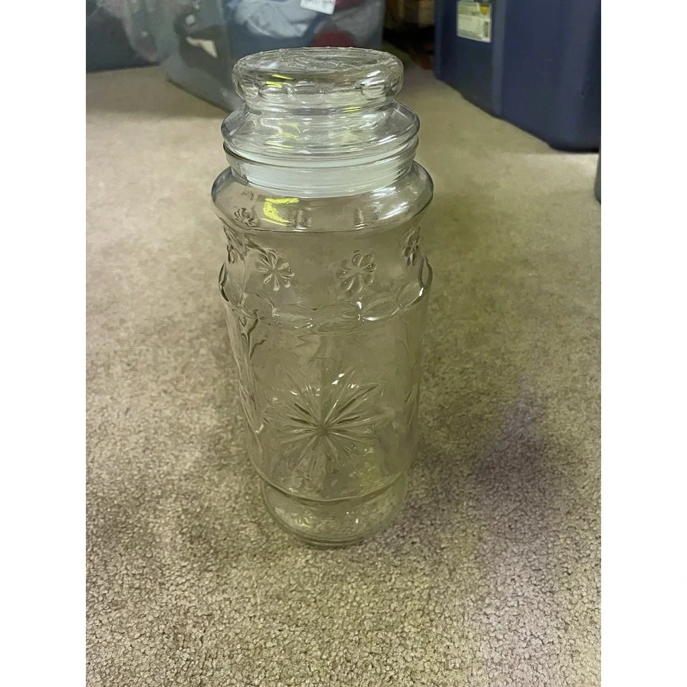 Vintage Collectible Planters‎ Mr. Peanut Anchor Hocking Glass Jar With Lid 1980